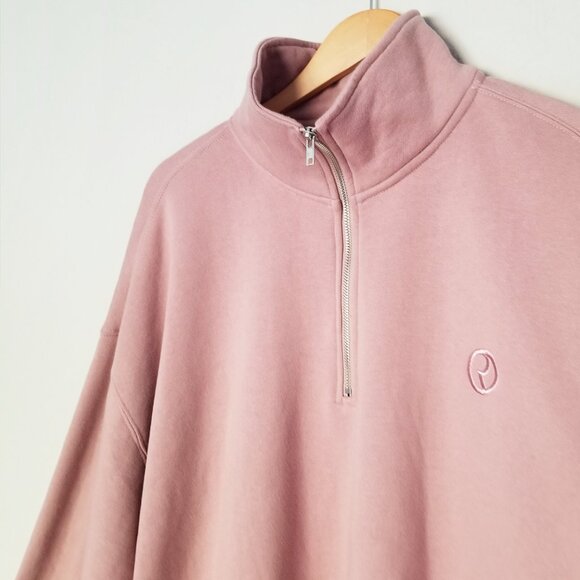 Rare Beauty Everyday Quarter Zip Sweatshirt Pullover Fleece Cozy XL Dusty Rose - Picture 12 of 16